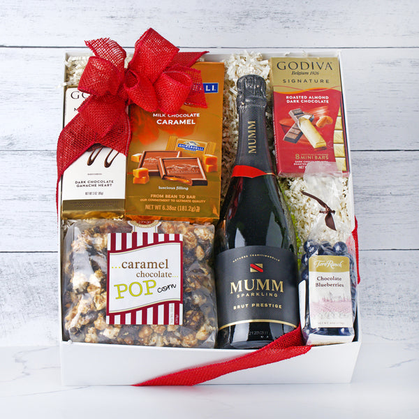 Mumm Sparkling Holiday: Wine & Chocolate Gift Basket