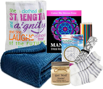 Get Well Gift Of Comfort Tote with Blanket - get well soon gifts for women - get well soon gift basket - get well soon gifts