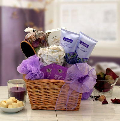 Lavender Relaxation Spa Gift Basket - spa baskets for women gift