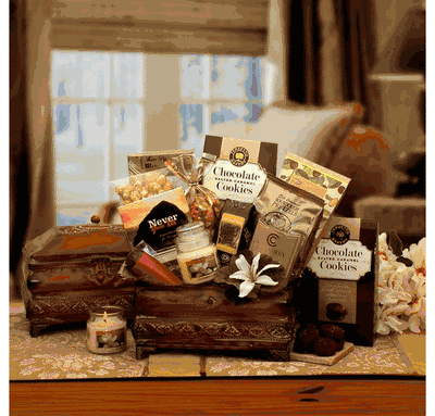 Our Sincere Condolences Gift Chest - sympathy gift baskets - sympathy baskets - condolences gift basket for loss