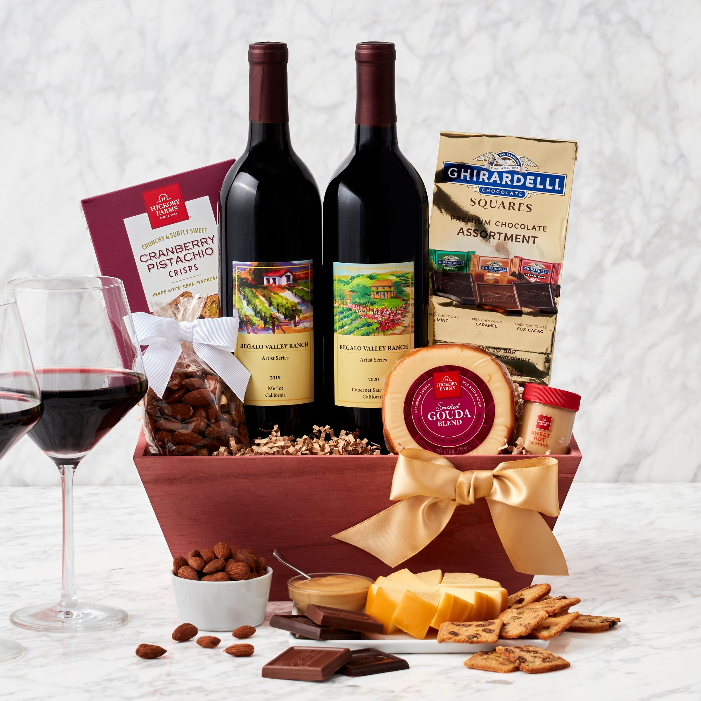 Napa Valley Charm Duet: Red Wine Gift Basket