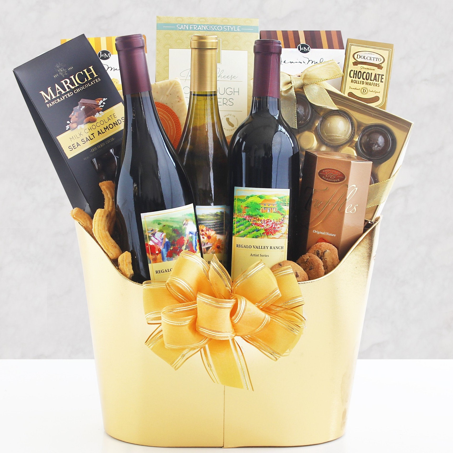 White Wine Gift Baskets, White Wine Gift Delivery