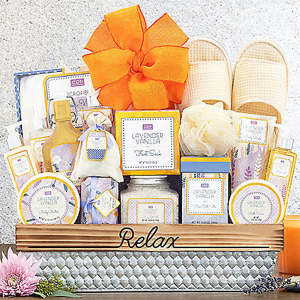 Relax: Lavender Vanilla Spa Gift Basket