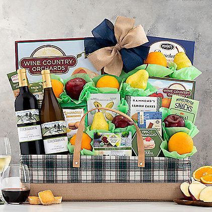 Edenbrook Vineyards Gourmet: Wine & Fruit Gift Basket