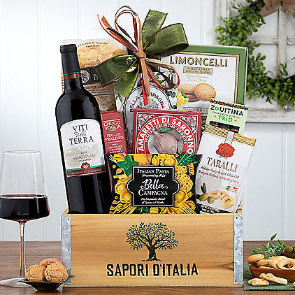 Viti Della Terra Sangiovese: Red Wine Gift Basket
