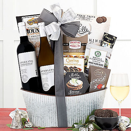 Sterling Vintner's Duet: Gourmet Wine Gift Basket