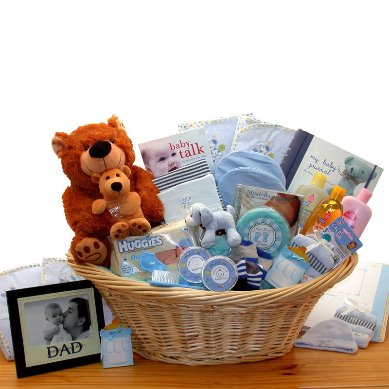 Deluxe Welcome Home Precious Baby Basket-Blue - baby bath set -  baby boy gift basket - new baby gift basket - baby gift baskets - baby shower gifts