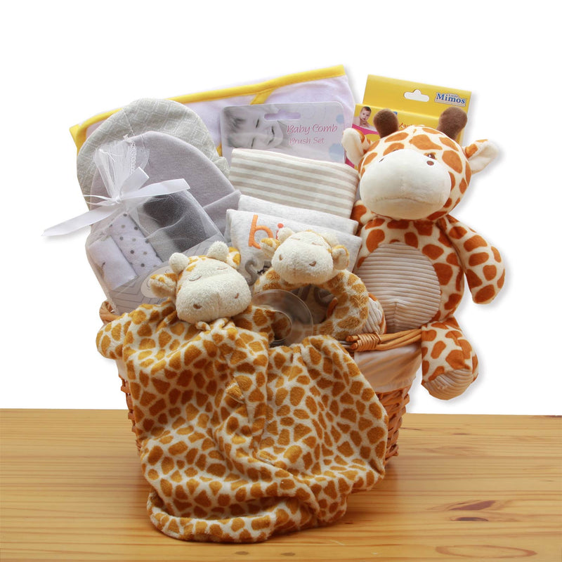 Jungle Safari New Baby Gift Basket - Yellow  - baby bath set -  new baby gift basket - baby gift baskets - baby shower gifts