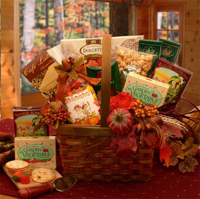 Harvest Blessings Gourmet Fall Gift Basket- Thanksgiving gift basket - Fall gift basket