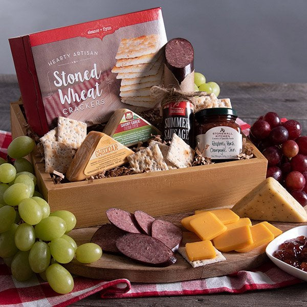 Cheese & Meat Sampler: Gourmet Gift Crate