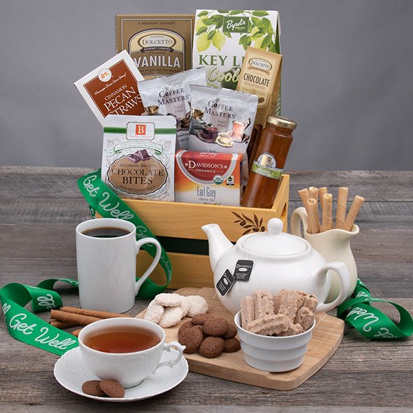 Get Well Soon: Gourmet Coffee & Tea Gift Basket