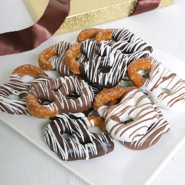 Triple Chocolate Dipped Pretzels