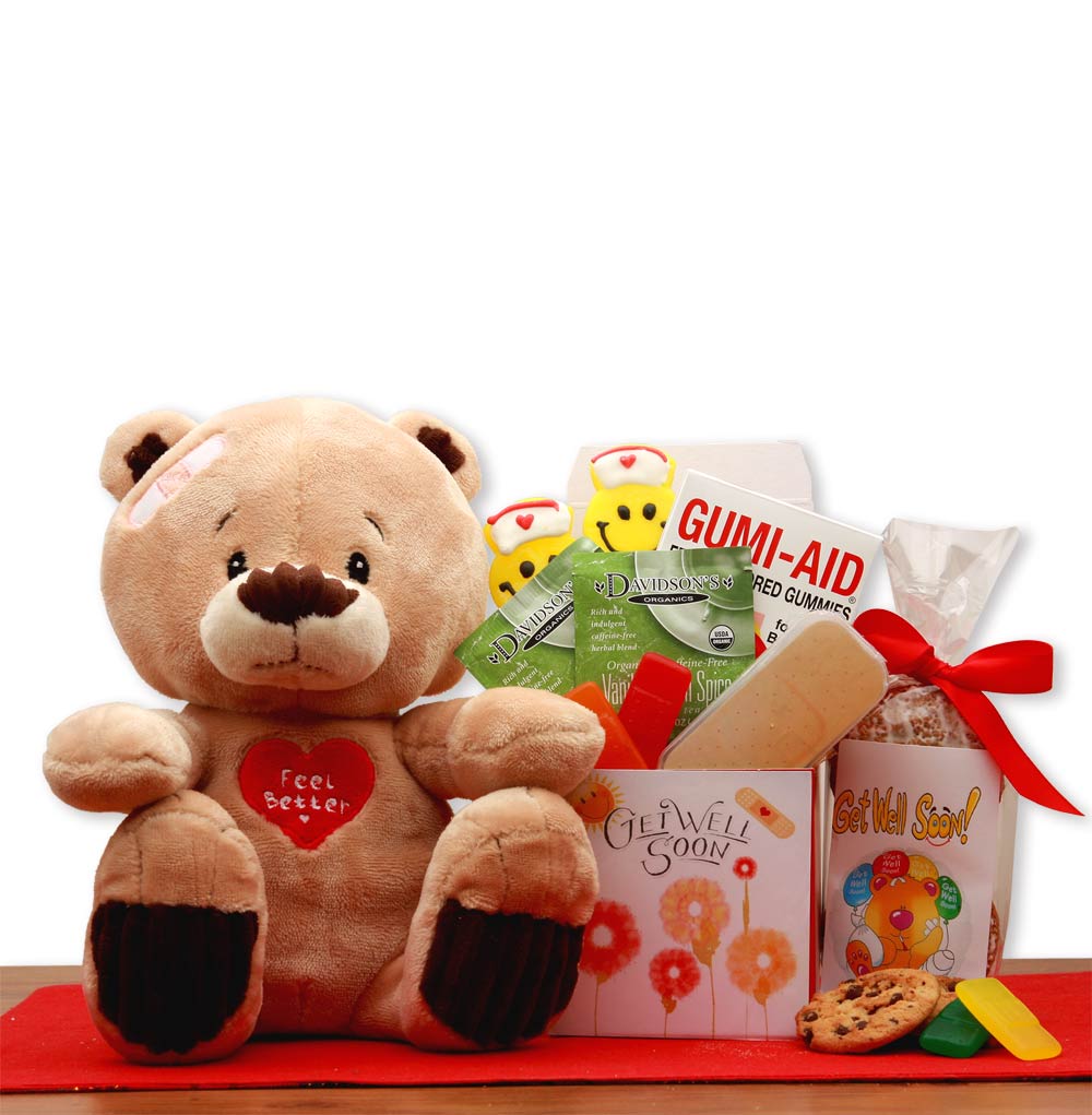 Get Well Soon Teddy Bear Gift Set - get well soon basket - get well soon gifts for women - get well soon gifts for men