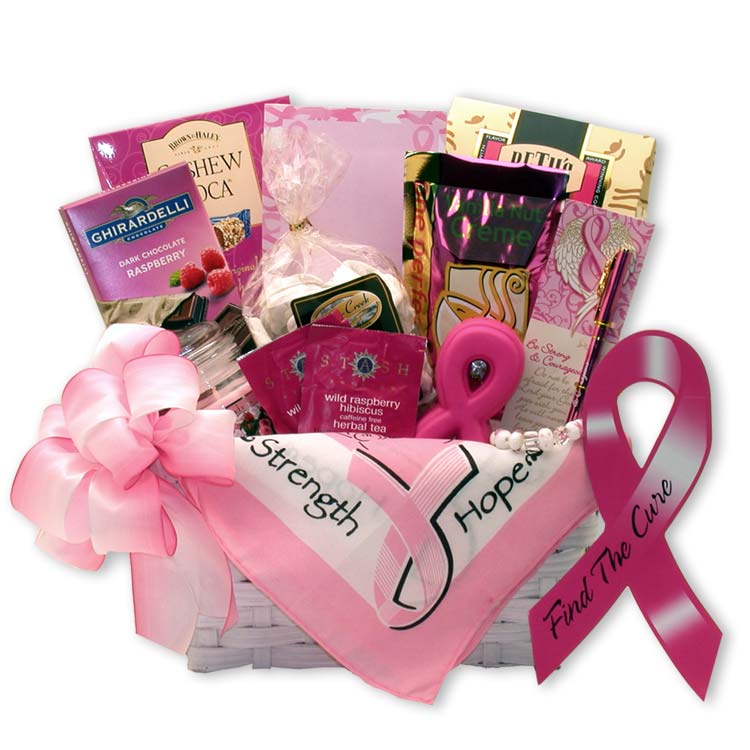 Find A Cure Breast Cancer Gift Basket - spa baskets for women gift - cancer gift