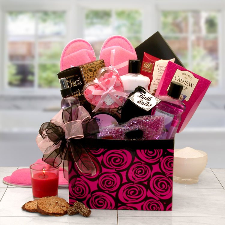 A Spa Day Getaway Gift Box - spa baskets for women gift