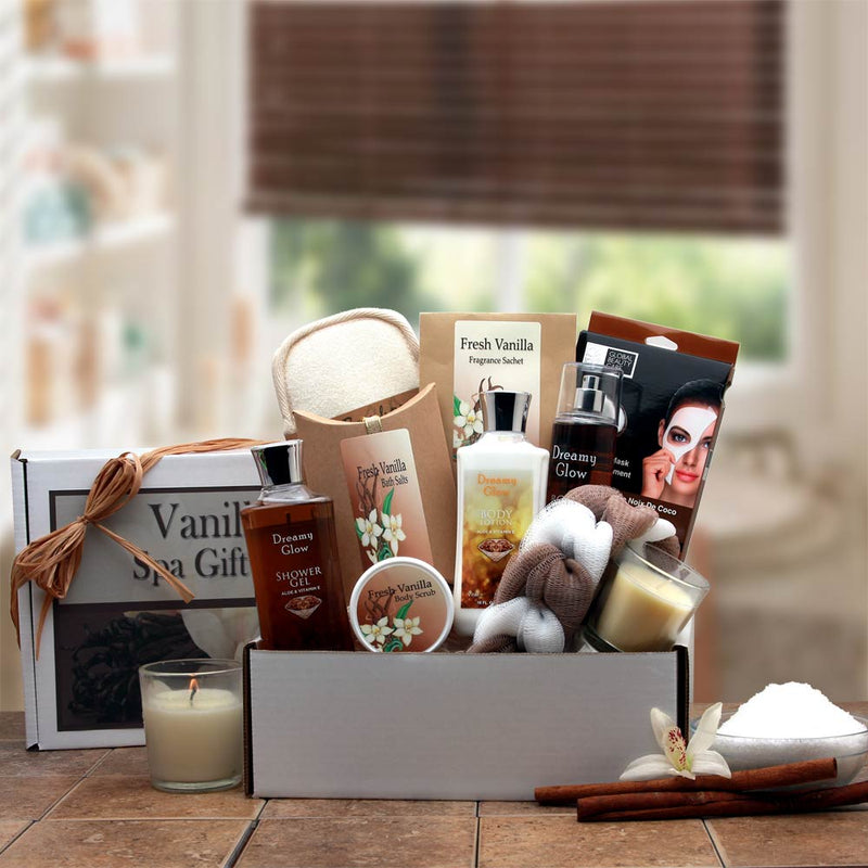 Vanilla Spa Gift Box - spa baskets for women gift