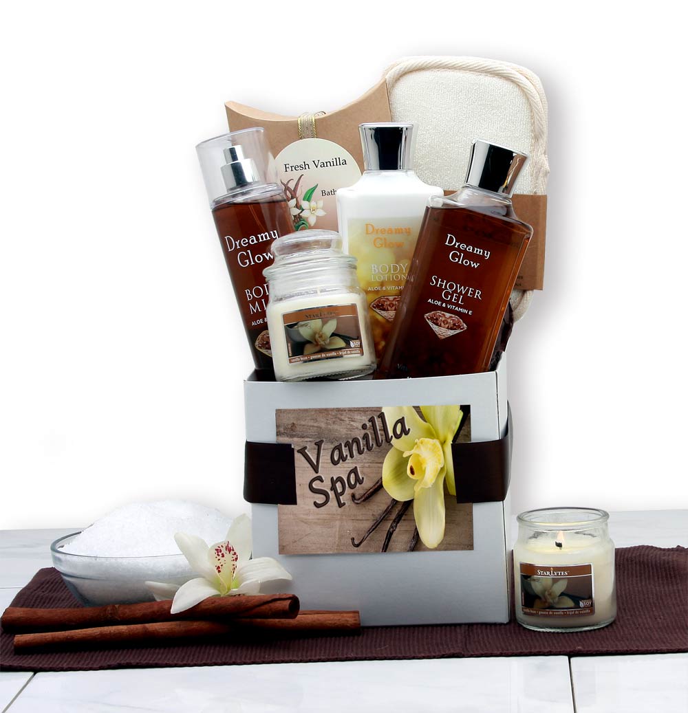 Vanilla Spa Care Package - spa baskets for women gift