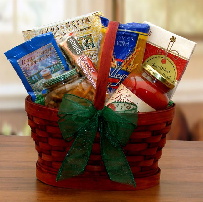 Mini Italian Dinner For Two Gift Basket - italian dinner gift basket