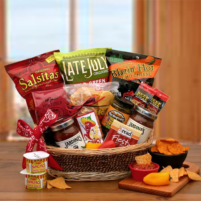 A Little Spice Gourmet Salsa & Chips Gift Basket - Salsa gift basket