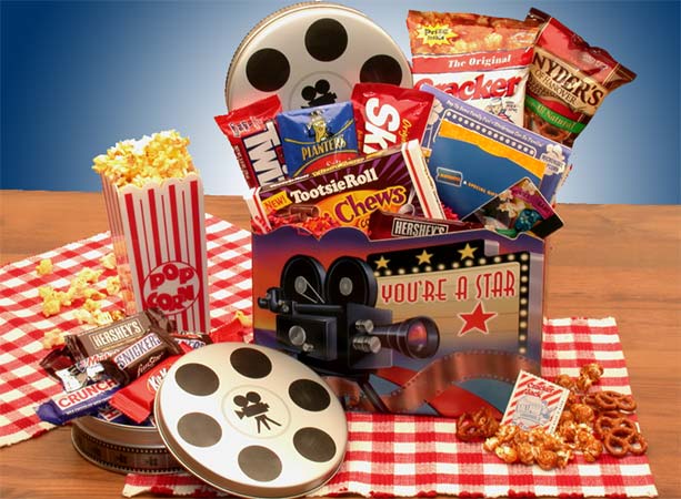 You're a Superstar Movie Gift Box - movie night gift baskets -  movie night - movie night gift baskets for families