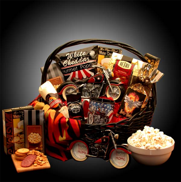 He's A Motorcycle Man Gift Basket- gift for a man
