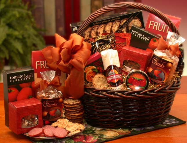 A Grand World Of Thanks Gourmet Gift Basket- corporate gift - thank you gift