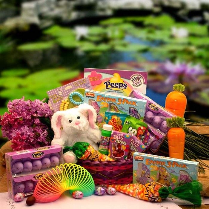 Bunny Hugs Easter  Basket - Girl (Pink/ purple)- Easter Basket for child